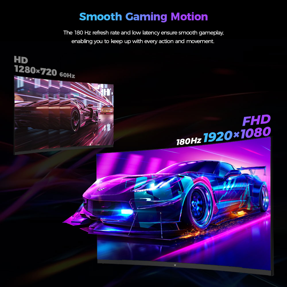 Refurbished KTC H32S17C 1500R Curved Gaming Monitor, 32 inch 1920*1080 VA Panel, 180Hz Refresh Rate, 3000:1 Contrast Ratio, FreeSync & G-Sync, Low Blue Light & Flicker Free, 2*HDMI 2.0, 1*DP1.4, 1*Earphone Jack, VESA Mount