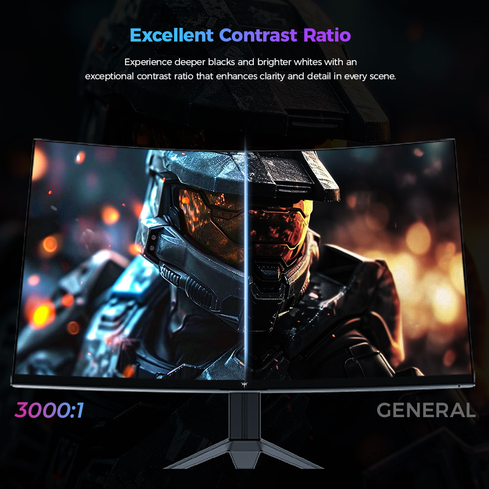 Refurbished KTC H32S17C 1500R Curved Gaming Monitor, 32 inch 1920*1080 VA Panel, 180Hz Refresh Rate, 3000:1 Contrast Ratio, FreeSync & G-Sync, Low Blue Light & Flicker Free, 2*HDMI 2.0, 1*DP1.4, 1*Earphone Jack, VESA Mount