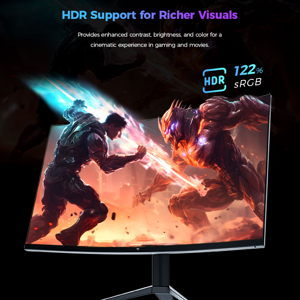 Refurbished KTC H32S17C 1500R Curved Gaming Monitor, 32 inch 1920*1080 VA Panel, 180Hz Refresh Rate, 3000:1 Contrast Ratio, FreeSync & G-Sync, Low Blue Light & Flicker Free, 2*HDMI 2.0, 1*DP1.4, 1*Earphone Jack, VESA Mount