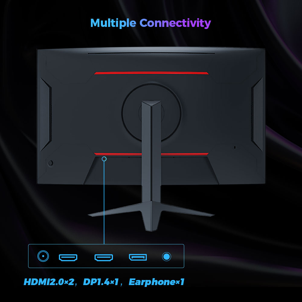 Refurbished KTC H32S17C 1500R Curved Gaming Monitor, 32 inch 1920*1080 VA Panel, 180Hz Refresh Rate, 3000:1 Contrast Ratio, FreeSync & G-Sync, Low Blue Light & Flicker Free, 2*HDMI 2.0, 1*DP1.4, 1*Earphone Jack, VESA Mount