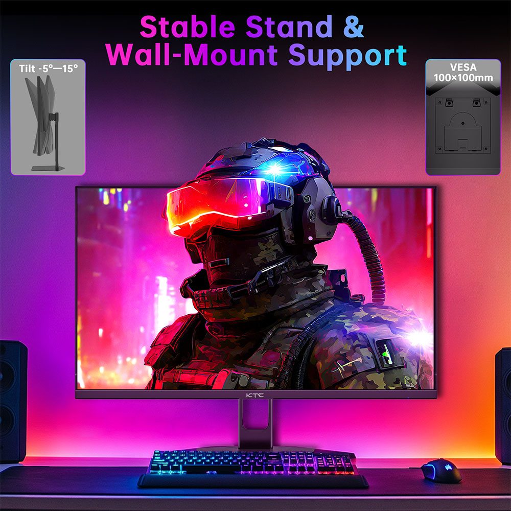 Refurbished KTC H27E22P Gaming Monitor, 27 inch 1920*1080 FHD FAST VA Panel, 4000:1 Contrast Ratio, 280Hz 240Hz High Refresh, 1ms GTG Response Time, FreeSync & G-Sync, HDR10, 2*HDMI 2.0, 1*DP 1.4, 1*USB 2.0, 1*Earphone