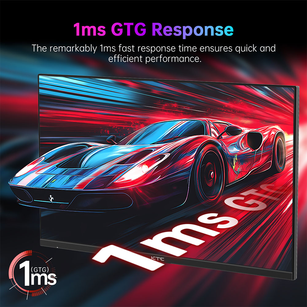 Refurbished KTC H27E22P Gaming Monitor, 27 inch 1920*1080 FHD FAST VA Panel, 4000:1 Contrast Ratio, 280Hz 240Hz High Refresh, 1ms GTG Response Time, FreeSync & G-Sync, HDR10, 2*HDMI 2.0, 1*DP 1.4, 1*USB 2.0, 1*Earphone