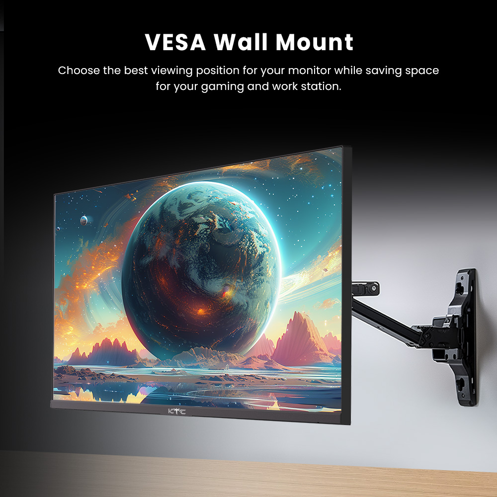 Refurbished KTC H27T27 Gaming Monitor, 27-inch 2560x1440 QHD IPS Screen, 100Hz Refresh Rate, HDR10, 1ms Response Time, Adaptive-Sync, Low Blue Light & Flicker-Free, VESA Wall Mount, 2*HDMI 2.0, 1*DP 1.4, 1*Headphone Jack