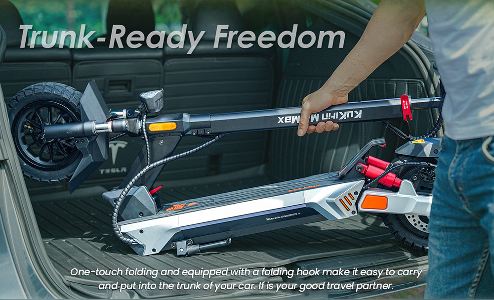 KuKirin M4 Max Electric Scooter, 800W Motor, 48V 18.2Ah batéria, 10 palcové pneumatiky, max. rýchlosť 45 km/h, dojazd 64 km, predné a zadné kotúčové brzdy, pružinové tlmenie