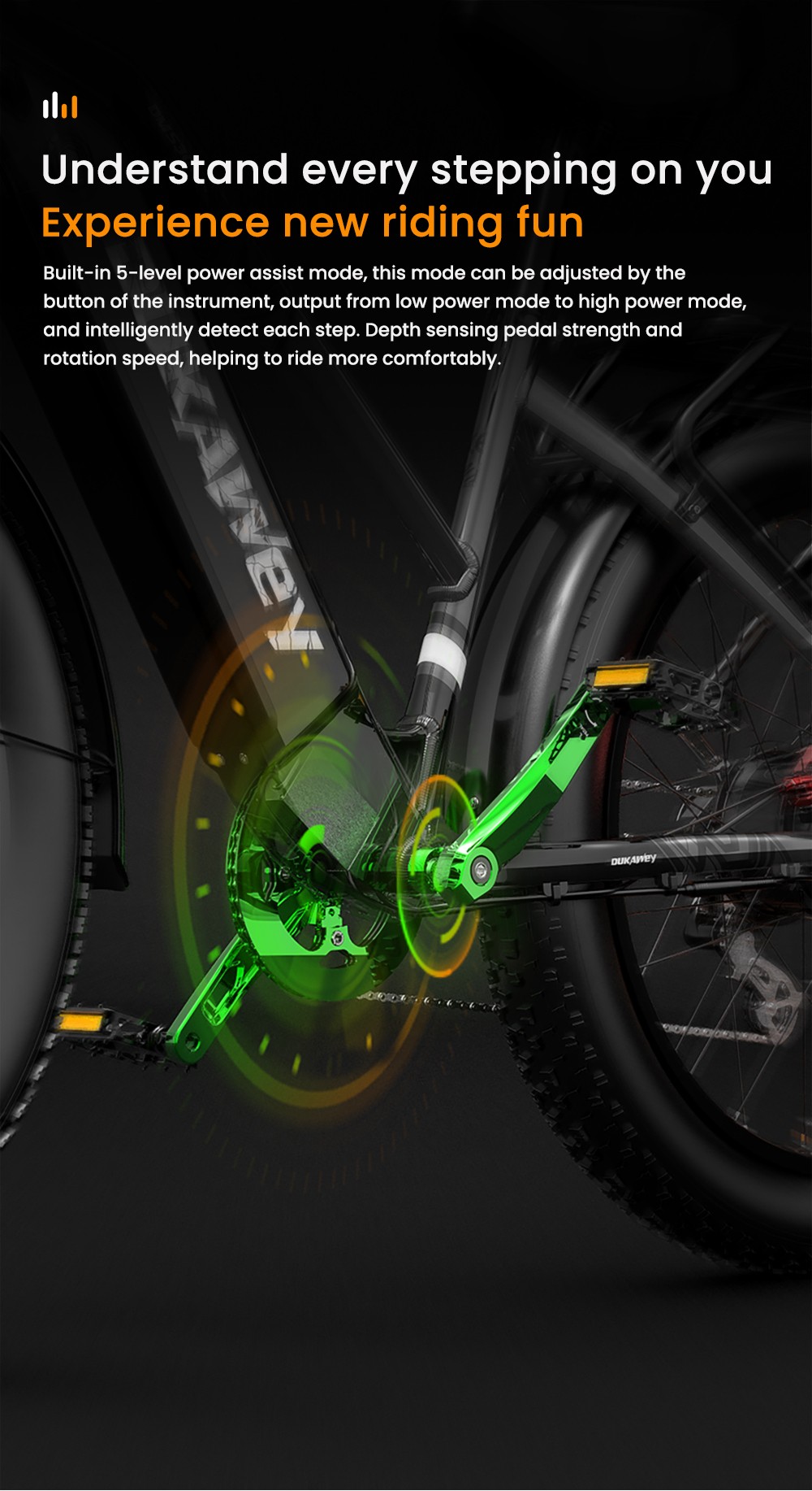 LANKELEISI DM530Plus Electric Bike, 1000W Motor, 52V 20Ah Battery, 26*4.0 palcové pneumatiky, max. rýchlosť 52 km/h, dojazd 150 km, hydraulické kotúčové brzdy, predné odpruženie olejovou pružinou, 7-rýchlostný prevod Shimano - čiernošedý