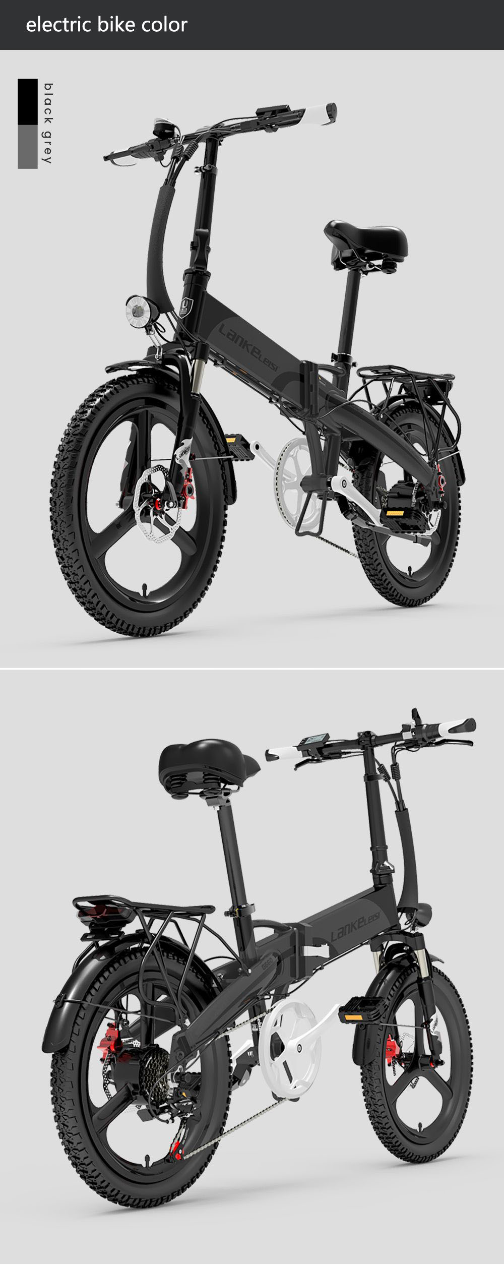LANKELEISI G660 Electric Bike, 500W Motor, 48V 12.8Ah Battery, 20*1.95 palcové pneumatiky, max. rýchlosť 35 km/h, dojazd 110 km, hydraulické kotúčové brzdy, predná vidlica s olejovým tlmičom, 7-rýchlostná prevodovka Shimano - červená