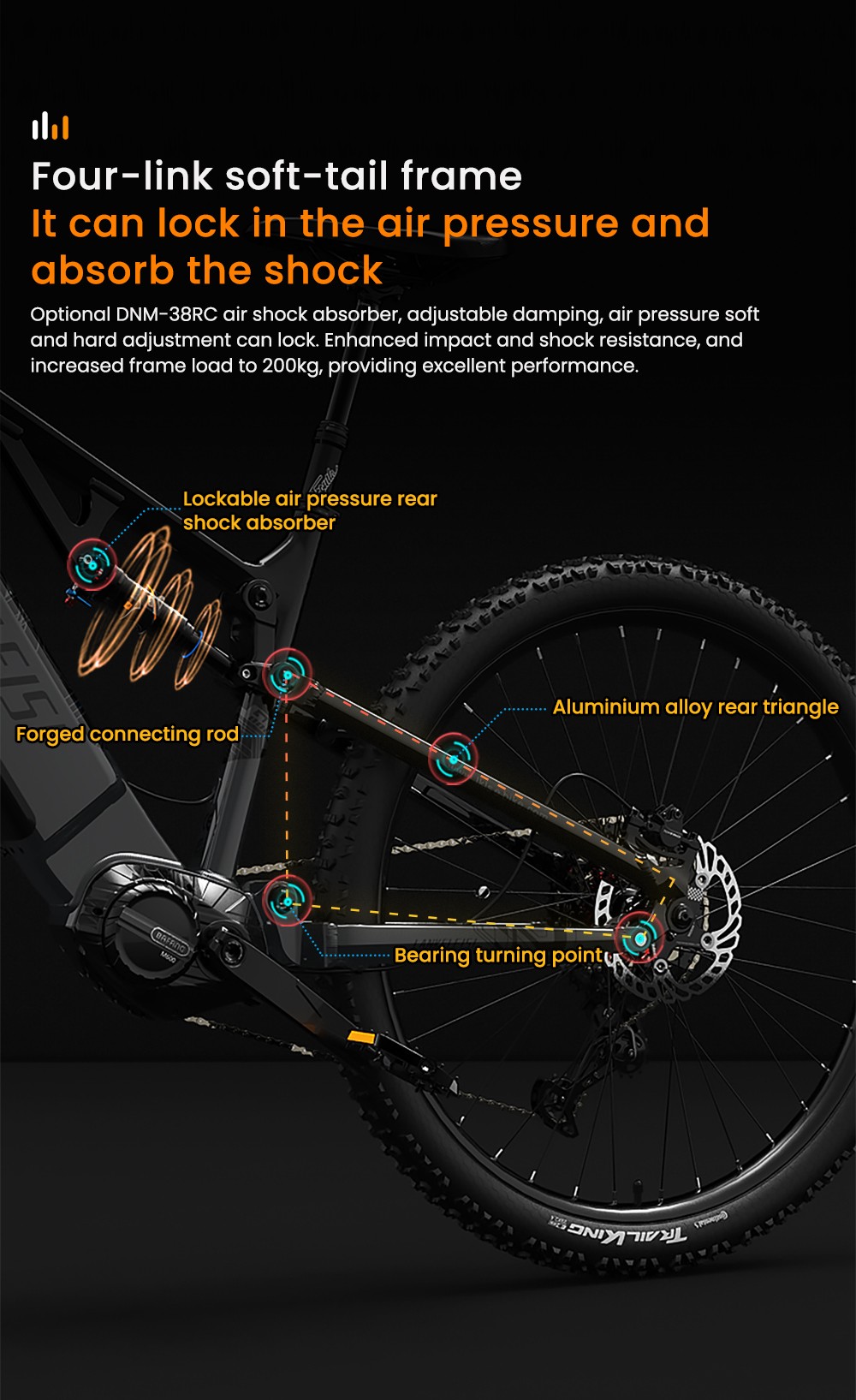 LANKELEISI GT800 Electric Bike, 500W motor, 48V 20Ah batéria, 29 palcové pneumatiky, max. rýchlosť 40 km/h, dojazd 150 km, hydraulické kotúčové brzdy, pneumatický tlmič prednej vidlice, Shimano 12 rýchlostí - sivá