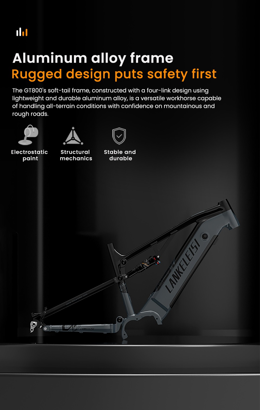 LANKELEISI GT800 Electric Bike, 500W motor, 48V 20Ah batéria, 29 palcové pneumatiky, max. rýchlosť 40 km/h, dojazd 150 km, hydraulické kotúčové brzdy, pneumatický tlmič prednej vidlice, Shimano 12 rýchlostí - sivá