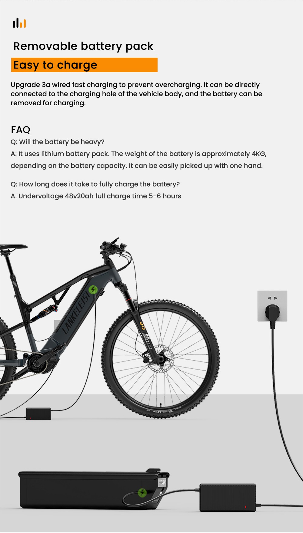 LANKELEISI GT800 Electric Bike, 500W motor, 48V 20Ah batéria, 29 palcové pneumatiky, max. rýchlosť 40 km/h, dojazd 150 km, hydraulické kotúčové brzdy, pneumatický tlmič prednej vidlice, Shimano 12 rýchlostí - sivá