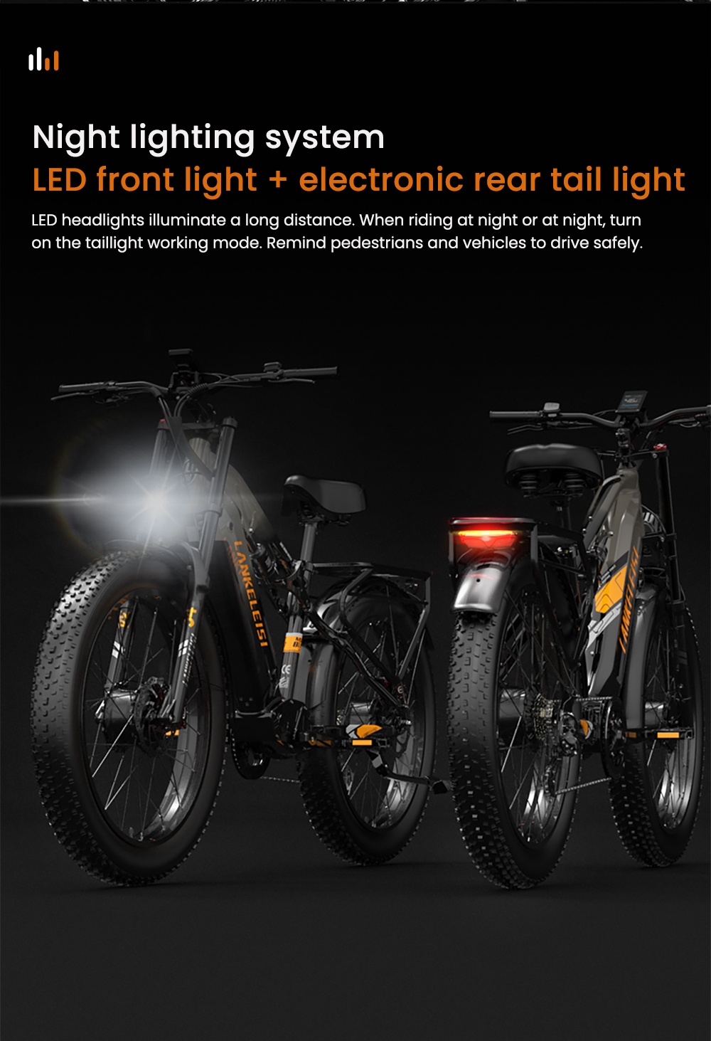 LANKELEISI MG800MAX Electric Bike, 1000W*2 Motor, 48V 20Ah Battery, 26*4.0 palcové pneumatiky, max. rýchlosť 48 km/h, dojazd 130 km, hydraulické kotúčové brzdy, predné odpruženie olejovou pružinou & pneumatický zadný tlmič, Shimano 7 rýchlostí - sivá