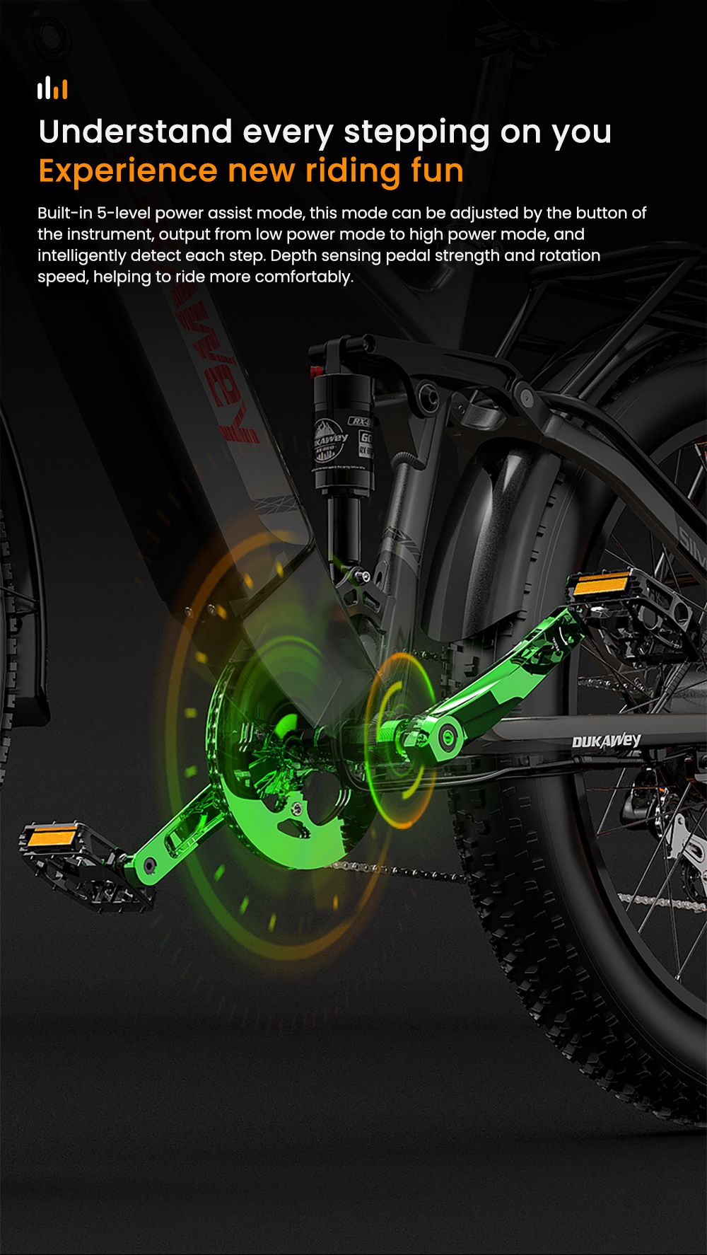 LANKELEISI Silvertip8 Electric Bike, 1000W motor, 52V 20Ah batéria, 26*4 palcové pneumatiky, max. rýchlosť 52 km/h, dojazd 150 km, hydraulické kotúčové brzdy, predné odpruženie olejovou pružinou & pneumatický zadný tlmič, Shimano 7-rýchlostný - čiernosivý