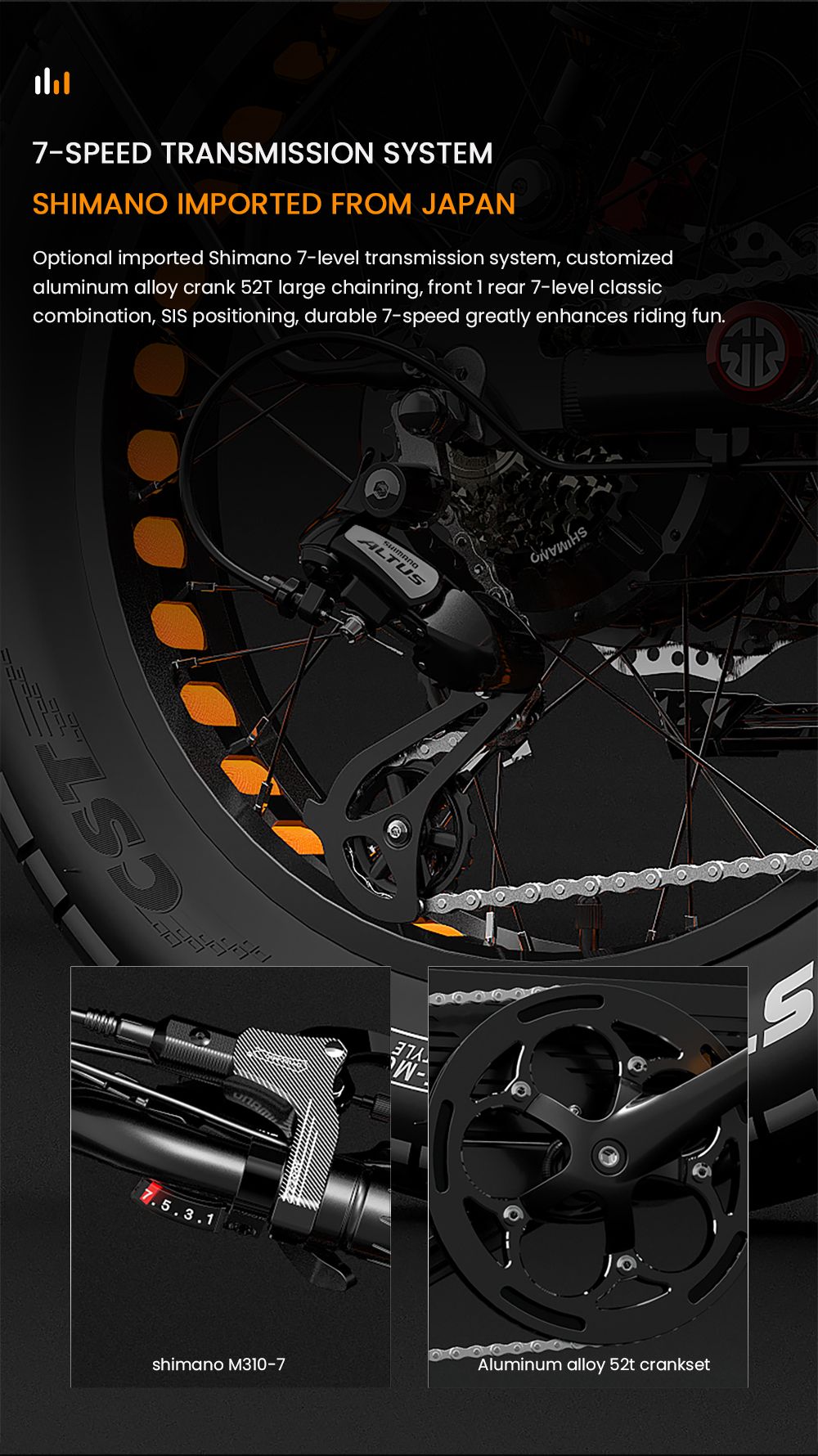 LANKELEISI X-Black Knight Electric Bike, 2*1000W Motor, 48V 20Ah &; 25Ah Battery, 20*4.0 palcové pneumatiky, max. rýchlosť 48 km/h, dojazd 280 km, hydraulické kotúčové brzdy, olejové pružinové tlmiče, 7-stupňová prevodovka Shimano