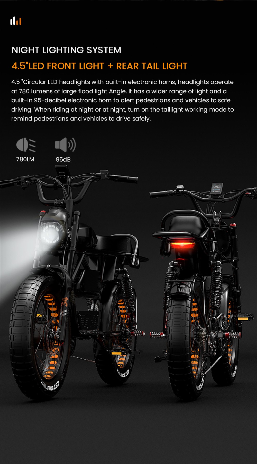 LANKELEISI X-Black Knight Electric Bike, 2*1000W Motor, 48V 20Ah &; 25Ah Battery, 20*4.0 palcové pneumatiky, max. rýchlosť 48 km/h, dojazd 280 km, hydraulické kotúčové brzdy, olejové pružinové tlmiče, 7-stupňová prevodovka Shimano