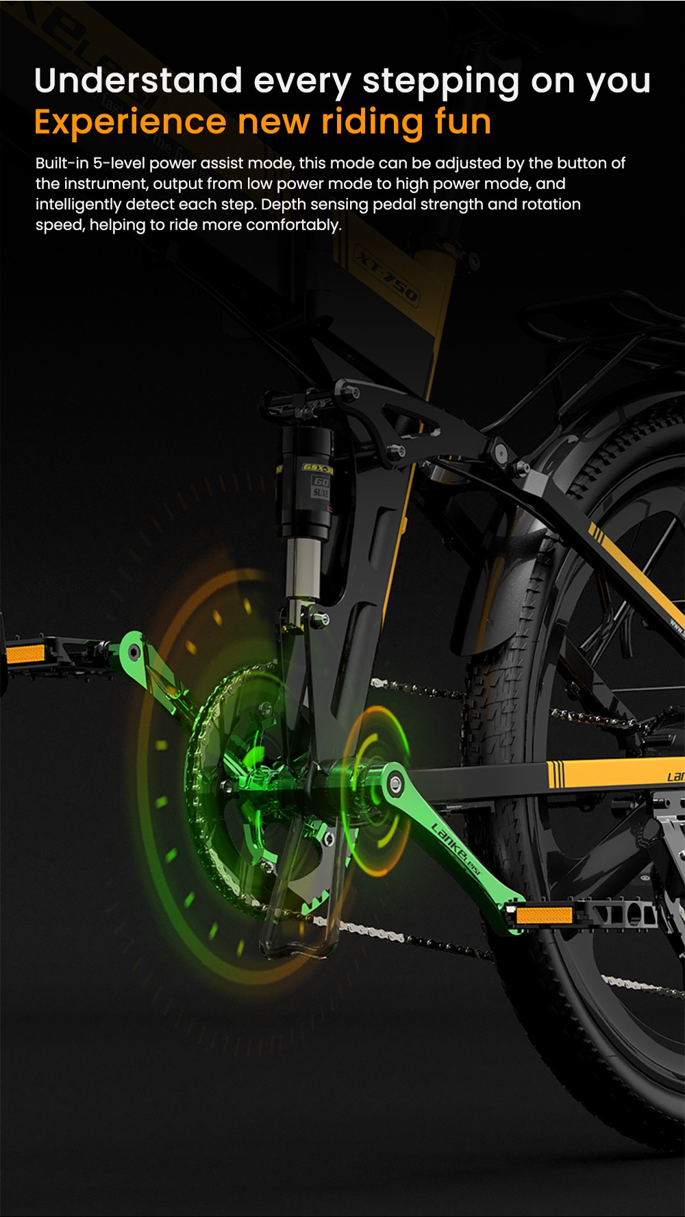LANKELEISI XT750 Sportversion Elektrofahrrad, 500-W-Motor, 48-V-12,8-Ah-Akku, 26-Zoll-Reifen, 35 km/h H&ouml;chstgeschwindigkeit, 110 km Reichweite, hydraulische Scheibenbremsen, &Ouml;lfederung vorne und hinten, Shimano 9-Gang - Wei&szlig;