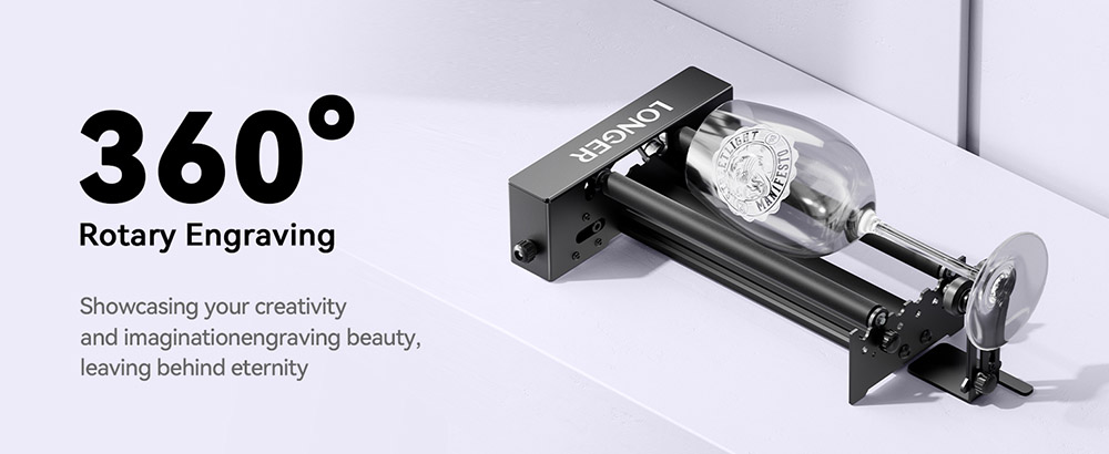 Refurbished LONGER Laser Engraver Y-axis Rotary Roller with Bracket