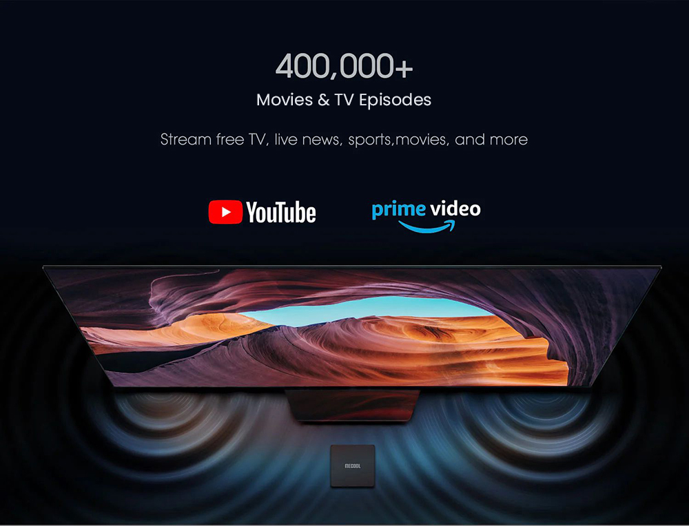 MECOOL KM7 SE Android 11 TV Box, Amlogic S905Y4, 2GB RAM 32GB ROM, 2.5G/5G WIFI 6 Bluetooth 5.1, Built-in Chromecast, Google Play & Google Assistant, 1*HDMI, 1*TF Card, 2*USB2.0, 1*AV, 1*RJ45 - EU Plug
