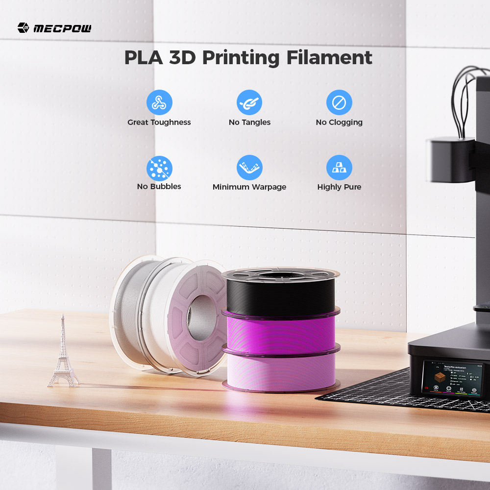 Mecpow Filament PLA+ Haute Vitesse, 1kg - Noir