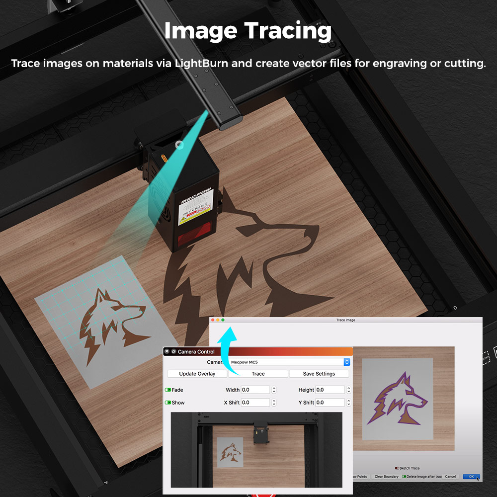 Refurbished Mecpow MC5 5MP Lightburn Camera for Laser Engravers