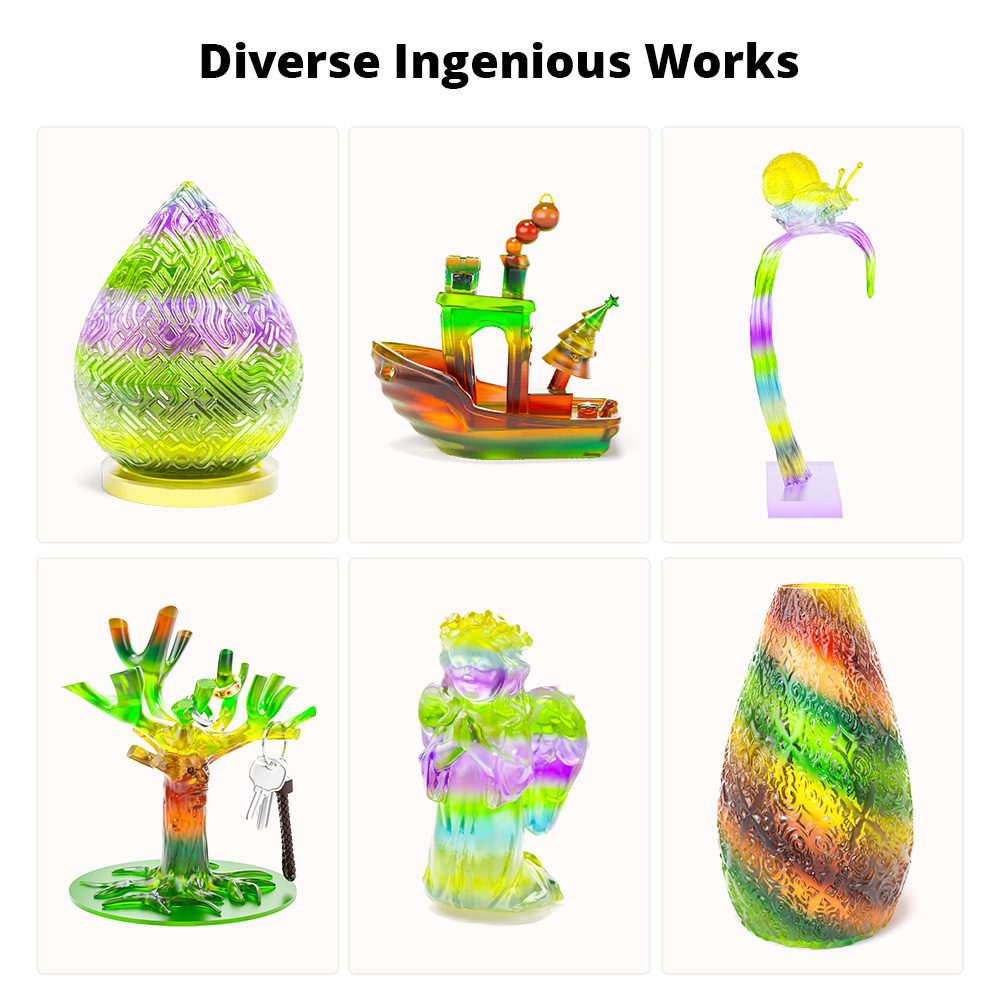 Mecpow Filament PETG, 1kg - Arc-en-Ciel Transparent Style 1