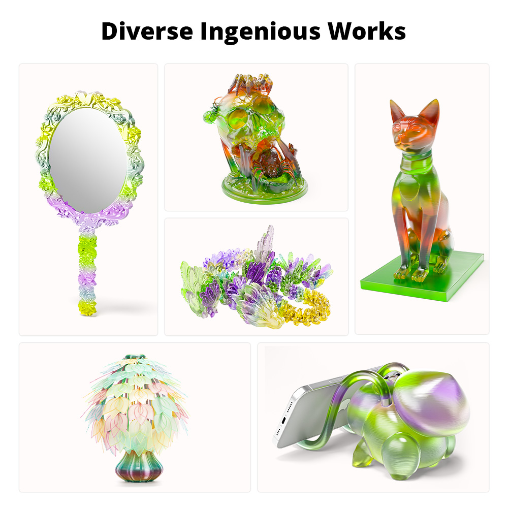 Mecpow Filament PETG, 1kg - Arc-en-Ciel Transparent Style 1