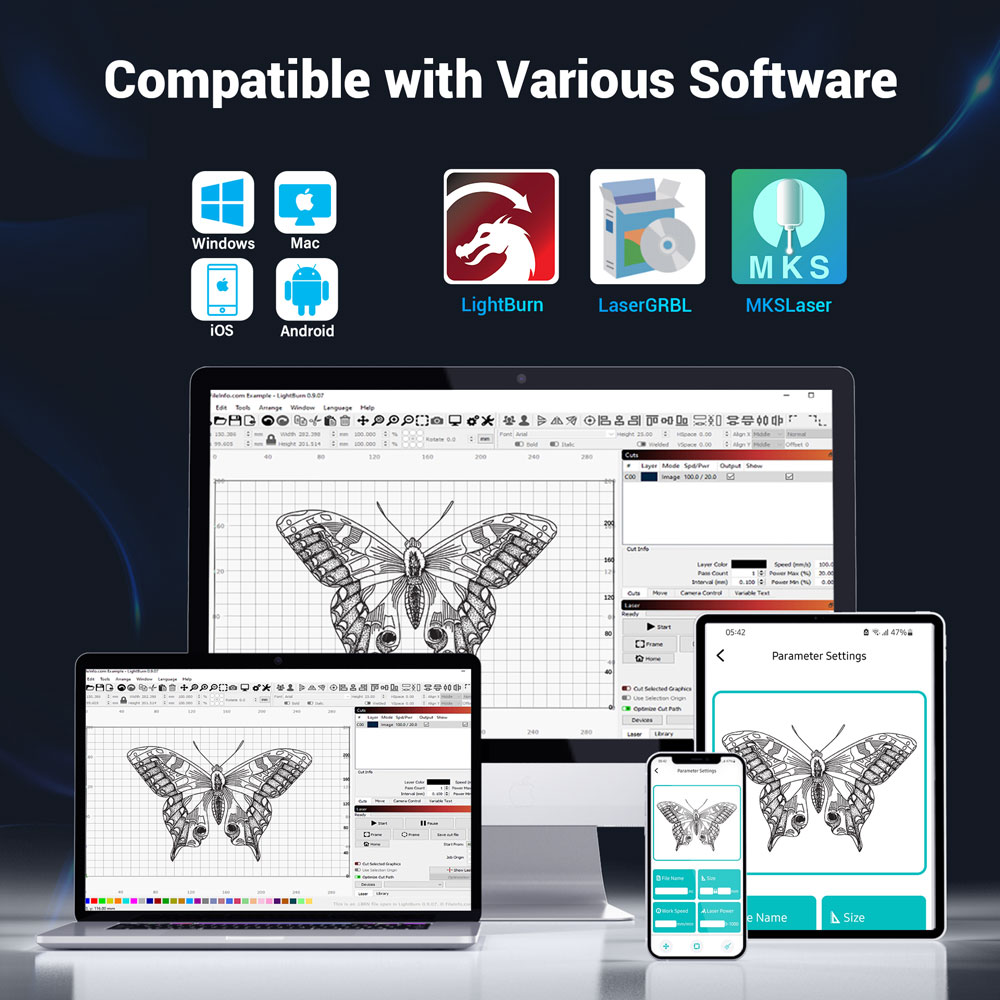 Refurbished Mecpow X4 22W Powerful Laser Engraver with Integrated Air Assist, Spacious Engraving Area, Precise Laser Spot