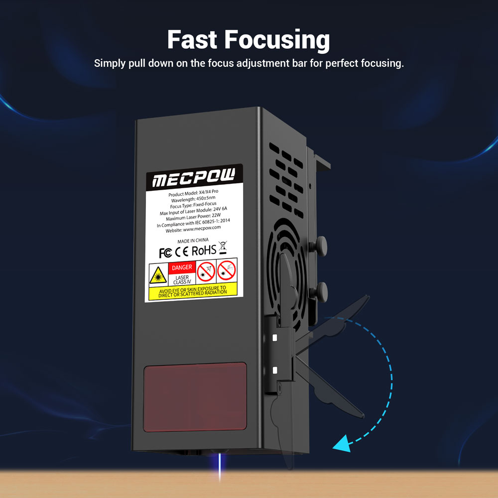 Refurbished Mecpow X4 22W Powerful Laser Engraver with Integrated Air Assist, Spacious Engraving Area, Precise Laser Spot
