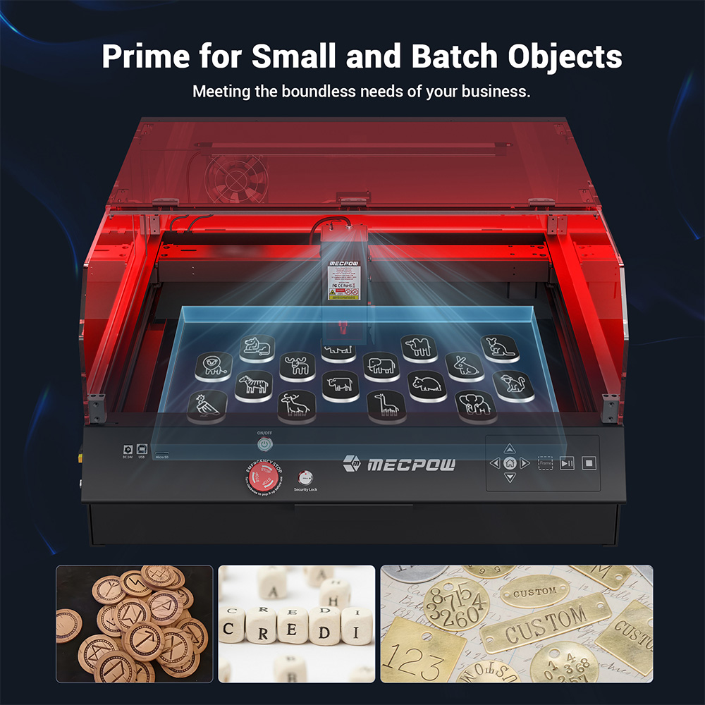 Refurbished Mecpow X4 Pro 22W Laser Engraving Machine with Built-in Camera, Acrylic protective cover and FDA Class 1 Certification