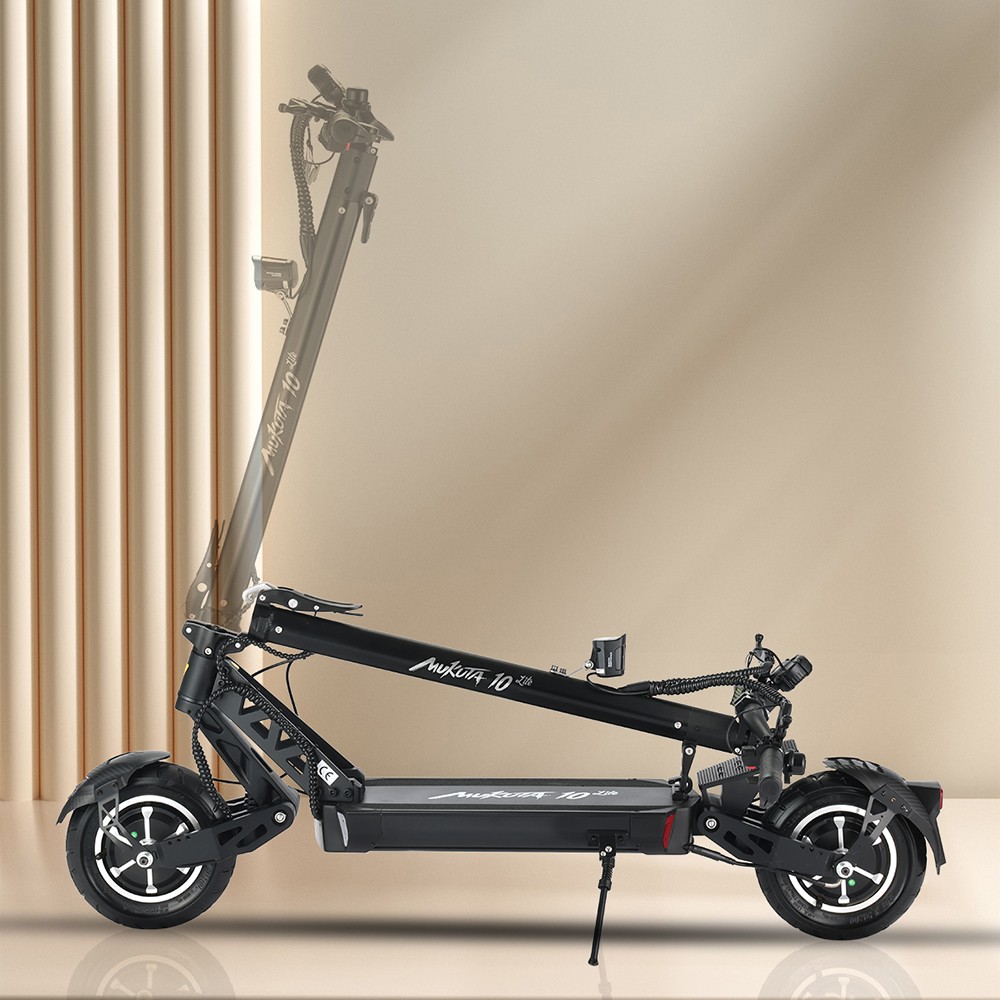 Mukuta 10 Lite Electric Scooter, 1000W*2 Motor, 52V 18.2Ah Battery, 10 inch Tires, 37mph Max Speed, 44 miles Range, Disc Brakes, Front & Rear Spring Suspension, LCD Display