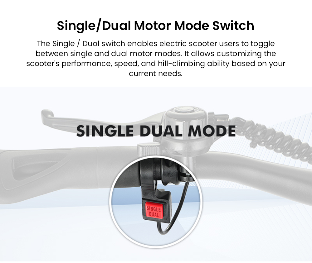 Mukuta 10 Lite Electric Scooter, 1000W*2 Motor, 52V 18.2Ah Battery, 10 inch Tires, 37mph Max Speed, 44 miles Range, Disc Brakes, Front & Rear Spring Suspension, LCD Display