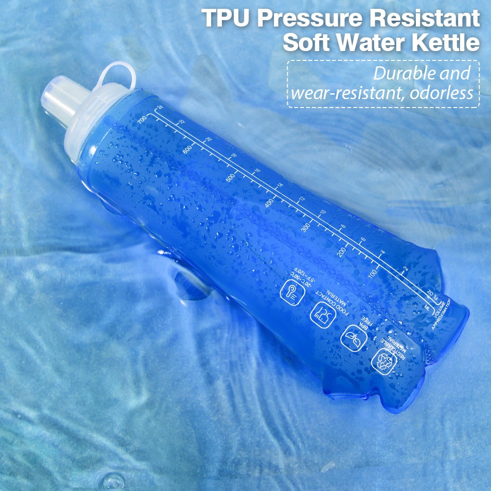 NEWBOLER BOT225 Foldable Soft Water Bottle Collapsible Portable Sports Bottle BPA-free - 300ml, Blue