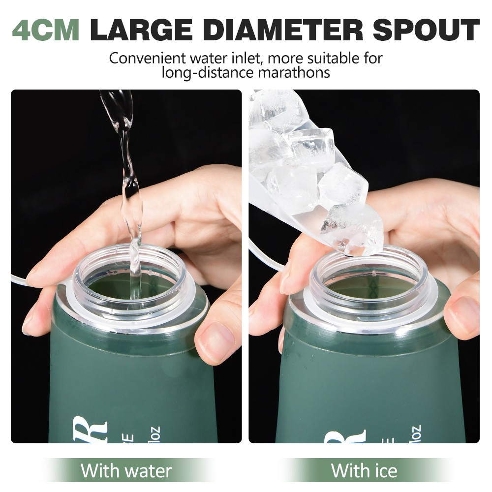 NEWBOLER BOT225 Foldable Soft Water Bottle Collapsible Portable Sports Bottle BPA-free - 300ml, Green