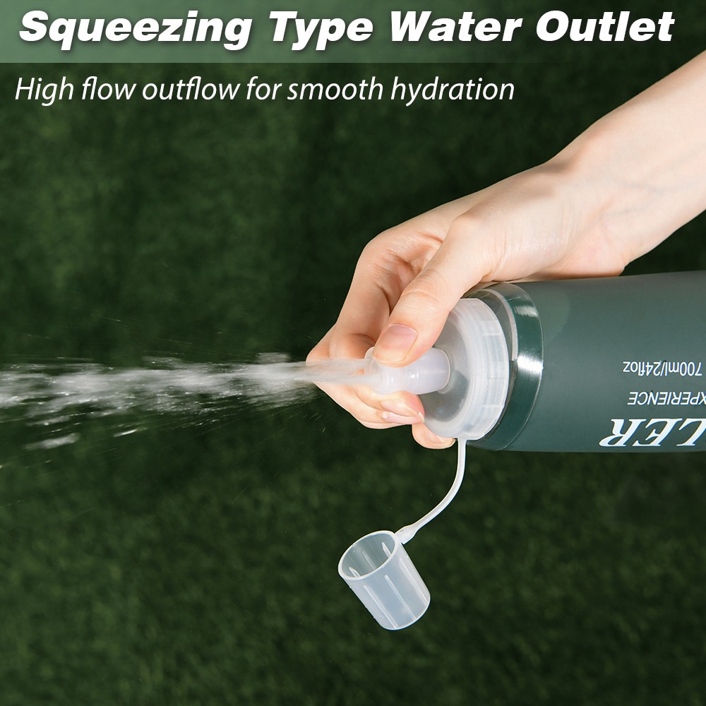 NEWBOLER BOT225 Foldable Soft Water Bottle Collapsible Portable Sports Bottle BPA-free - 300ml, Green