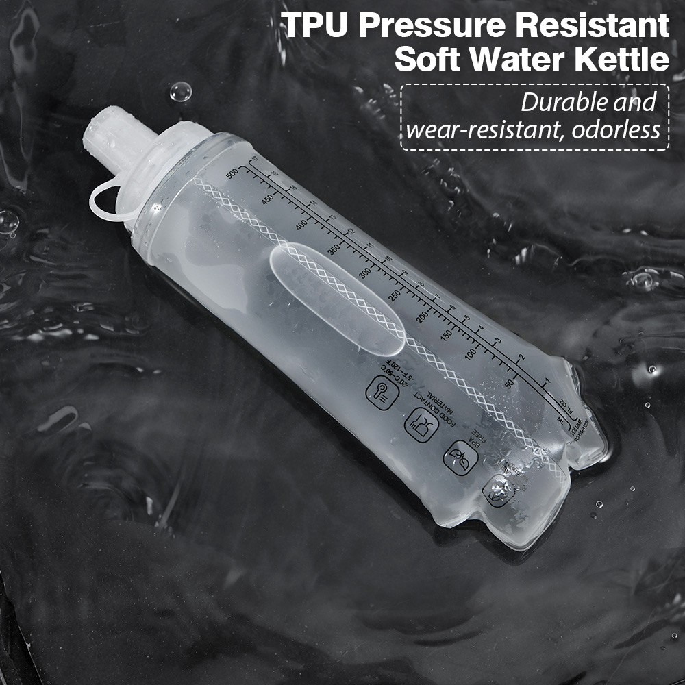 NEWBOLER BOT225 Foldable Soft Water Bottle Collapsible Portable Sports Bottle BPA-free - 500ml, White