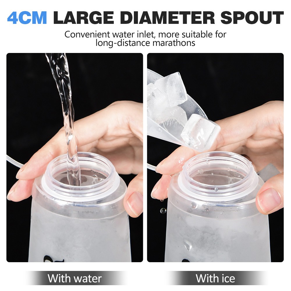 NEWBOLER BOT225 Foldable Soft Water Bottle Collapsible Portable Sports Bottle BPA-free - 500ml, White