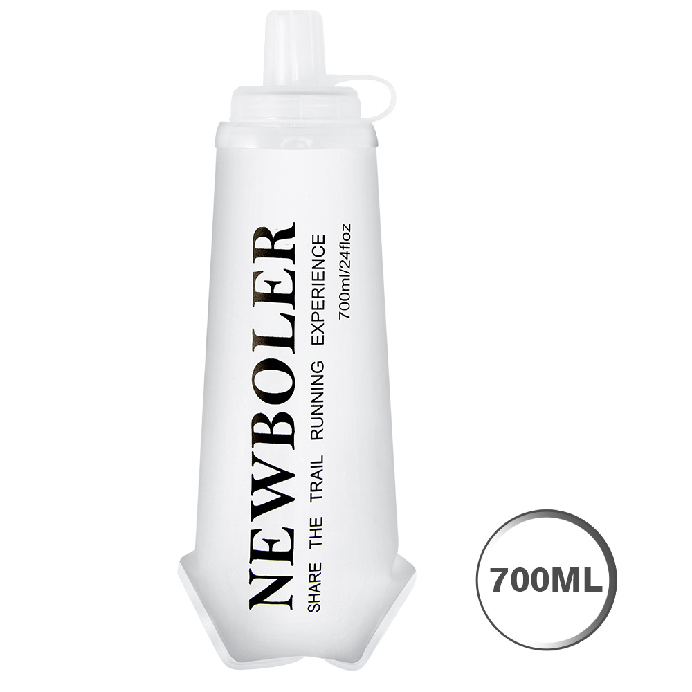 NEWBOLER BOT225 Foldable Soft Water Bottle Collapsible Portable Sports Bottle BPA-free - 700ml, White