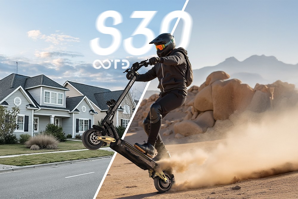 OOTD S30 Electric Scooter, 1200W*2 Motor, 52V 23.4Ah batéria, 10-palcové pneumatiky, max. rýchlosť 65 km/h, dojazd 60 km, predné a zadné hydraulické kotúčové brzdy, LCD displej