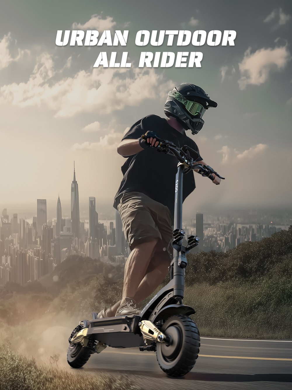 OOTD S30 Electric Scooter, 1200W*2 Motor, 52V 23.4Ah batéria, 10-palcové pneumatiky, max. rýchlosť 65 km/h, dojazd 60 km, predné a zadné hydraulické kotúčové brzdy, LCD displej