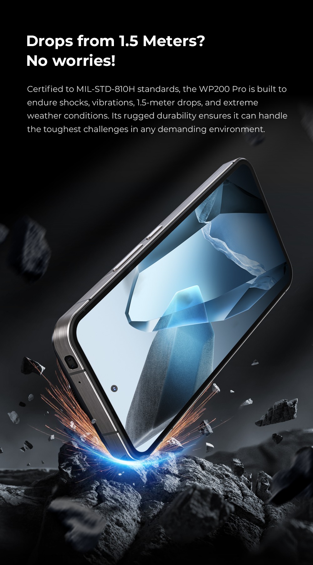 OUKITEL WP200 Pro 5G Rugged Phone, so slúchadlami/SmartWatch, 24GB+1TB, 6.7'' AMOLED, 108MP fotoaparát, 8800mAh batéria, Android 15, IP68, čierna