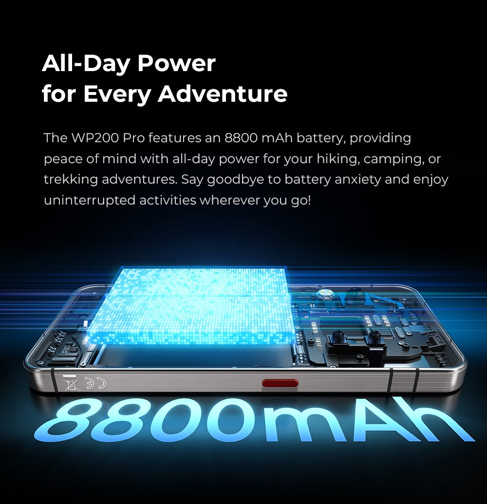 OUKITEL WP200 Pro 5G Rugged Phone, so slúchadlami/SmartWatch, 24GB+1TB, 6.7'' AMOLED, 108MP fotoaparát, 8800mAh batéria, Android 15, IP68, sivá