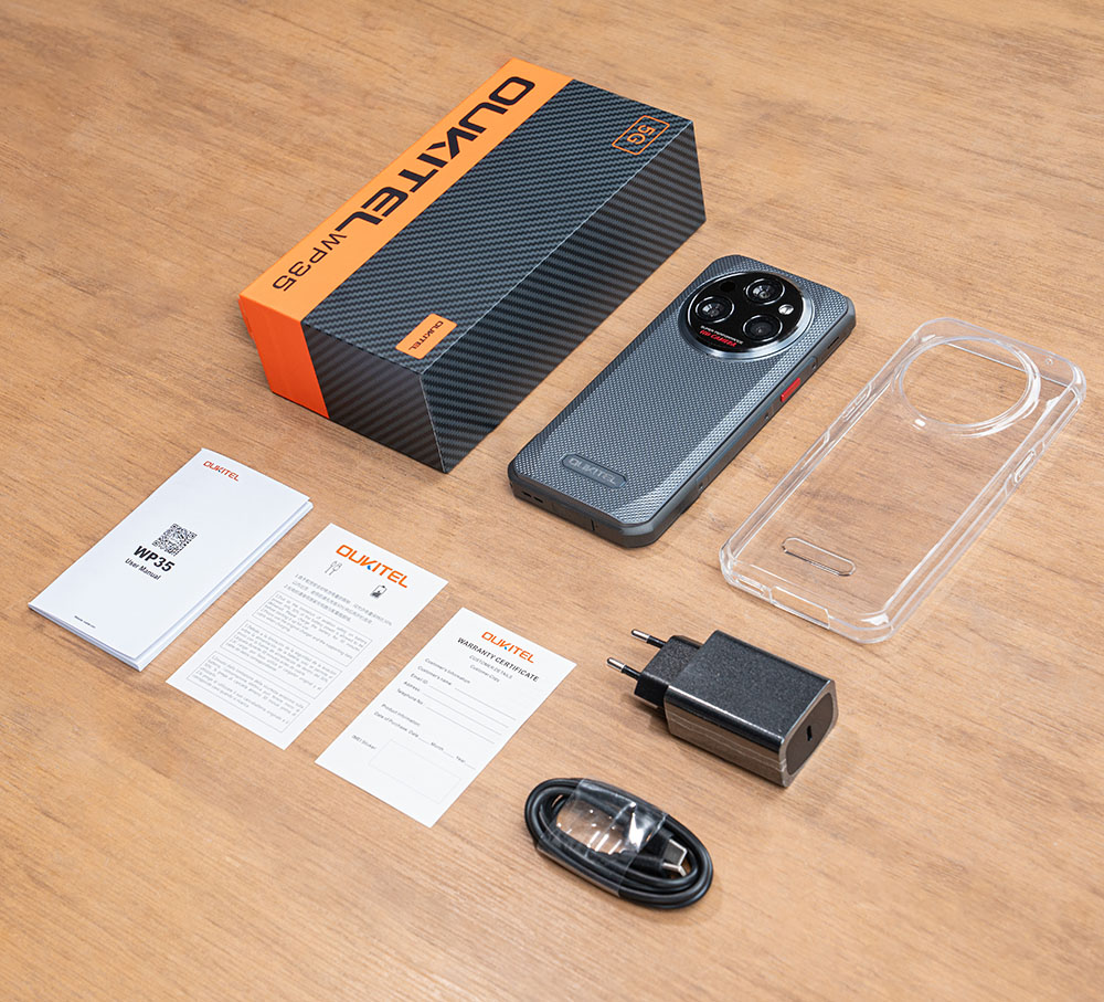 OUKITEL WP35 Pro odolný telefón, veľká batéria 11000 mAh, 6,6-palcový FHD+ displej, Dual Sim, 64MP+32MP fotoaparát, NFC/OTG/BT5.2/GPS, sivý