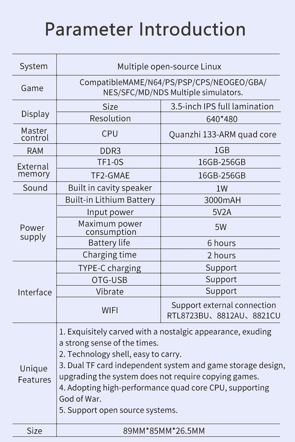 Powkiddy V90S Flip Handheld Game Console, Open Source Linux, 3.5 inch 640*480 IPS Screen, 256GB TF Card, Built-in Cavity Speaker, 6 Hours of Playtime, 20+ Simulators - Red