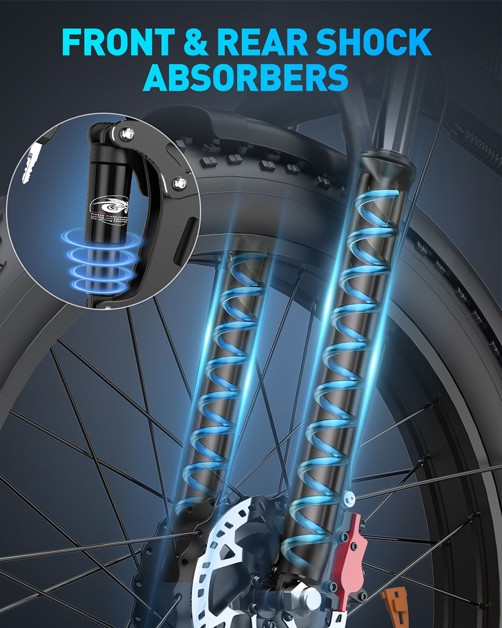 Ridstar H26 Pro Electric Bike, 1500W*2 Motor, 52V 20Ah batéria, 26*4.0 palcové pneumatiky, max. rýchlosť 60 km/h, dojazd 70 km, duálne hydraulické brzdy, predný & zadný tlmič, LCD displej, 7 rýchlostí