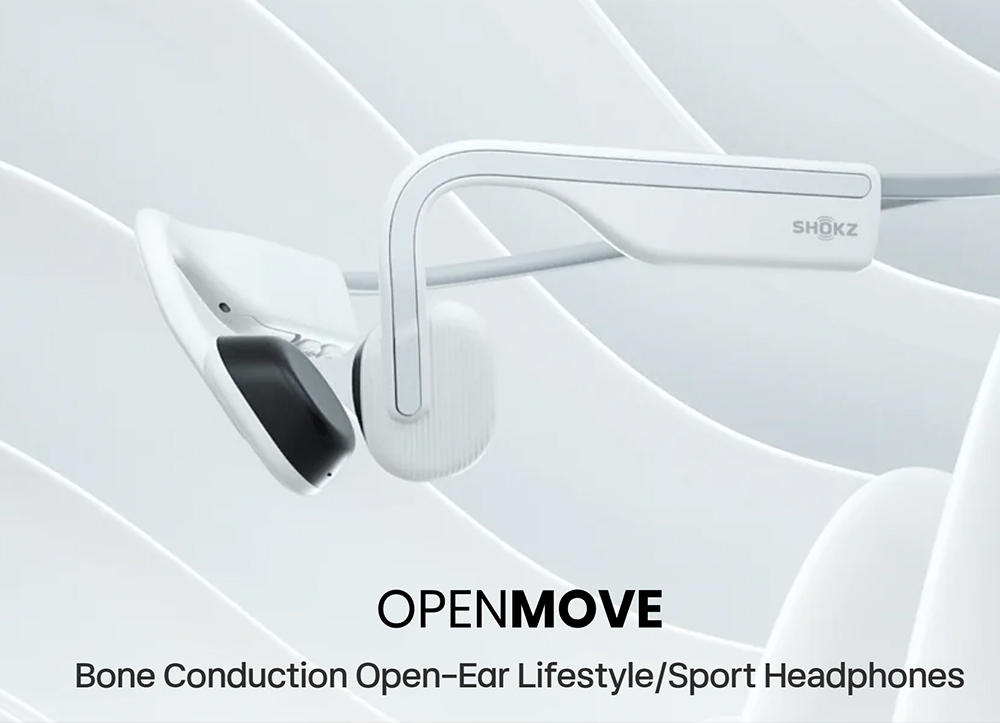 SHOKZ OpenMove Open-ear Earphones, Bone Conduction Bluetooth Sport Headphones, IP55 Water-Resistant - Blue
