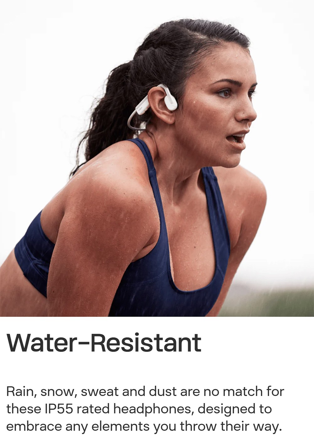 SHOKZ OpenMove Open-ear Earphones, Bone Conduction Bluetooth Sport Headphones, IP55 Water-Resistant - Blue