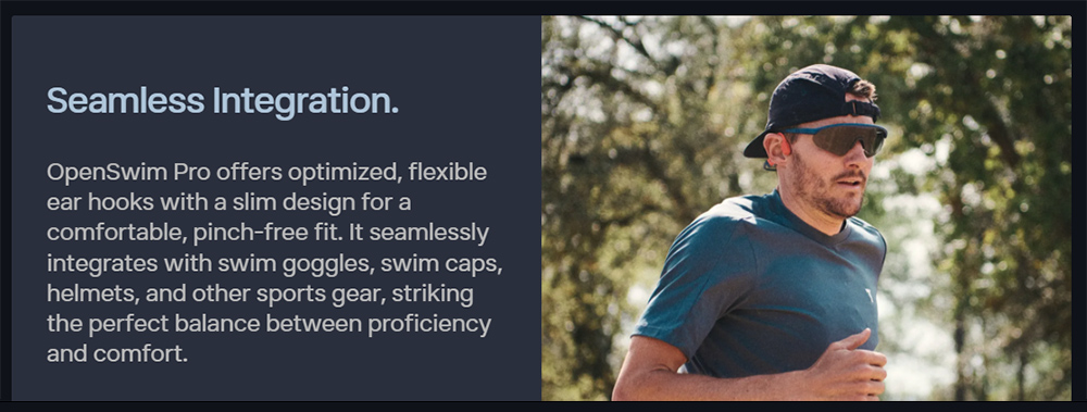 SHOKZ OpenSwim Pro Open-ear Earphones, Bone Conduction Sport Headphones, IP68 Waterproof, Bluetooth + MP3 Dual Modes, Up to 9 Hours Playtime - Black