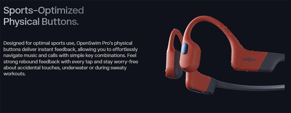 SHOKZ OpenSwim Pro Open-ear Earphones, Bone Conduction Sport Headphones, IP68 Waterproof, Bluetooth + MP3 Dual Modes, Up to 9 Hours Playtime - Black