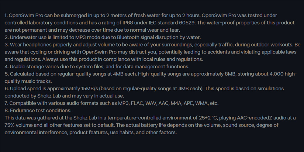 SHOKZ OpenSwim Pro Open-ear Earphones, Bone Conduction Sport Headphones, IP68 Waterproof, Bluetooth + MP3 Dual Modes, Up to 9 Hours Playtime - Black