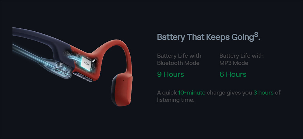 SHOKZ OpenSwim Pro Open-ear Earphones, Bone Conduction Sport Headphones, IP68 Waterproof, Bluetooth + MP3 Dual Modes, Up to 9 Hours Playtime - Orange