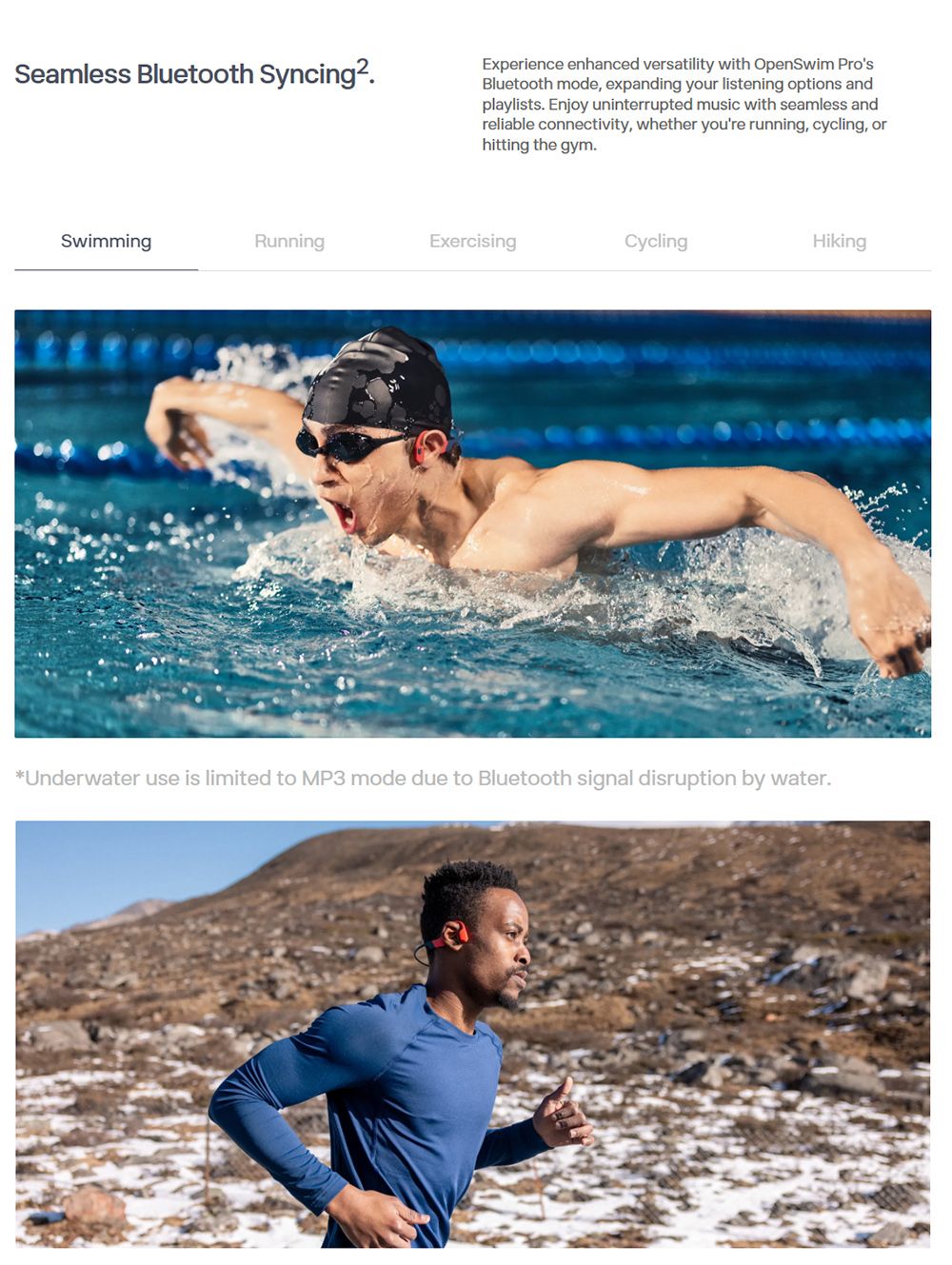 SHOKZ OpenSwim Pro Open-ear Earphones, Bone Conduction Sport Headphones, IP68 Waterproof, Bluetooth + MP3 Dual Modes, Up to 9 Hours Playtime - Orange