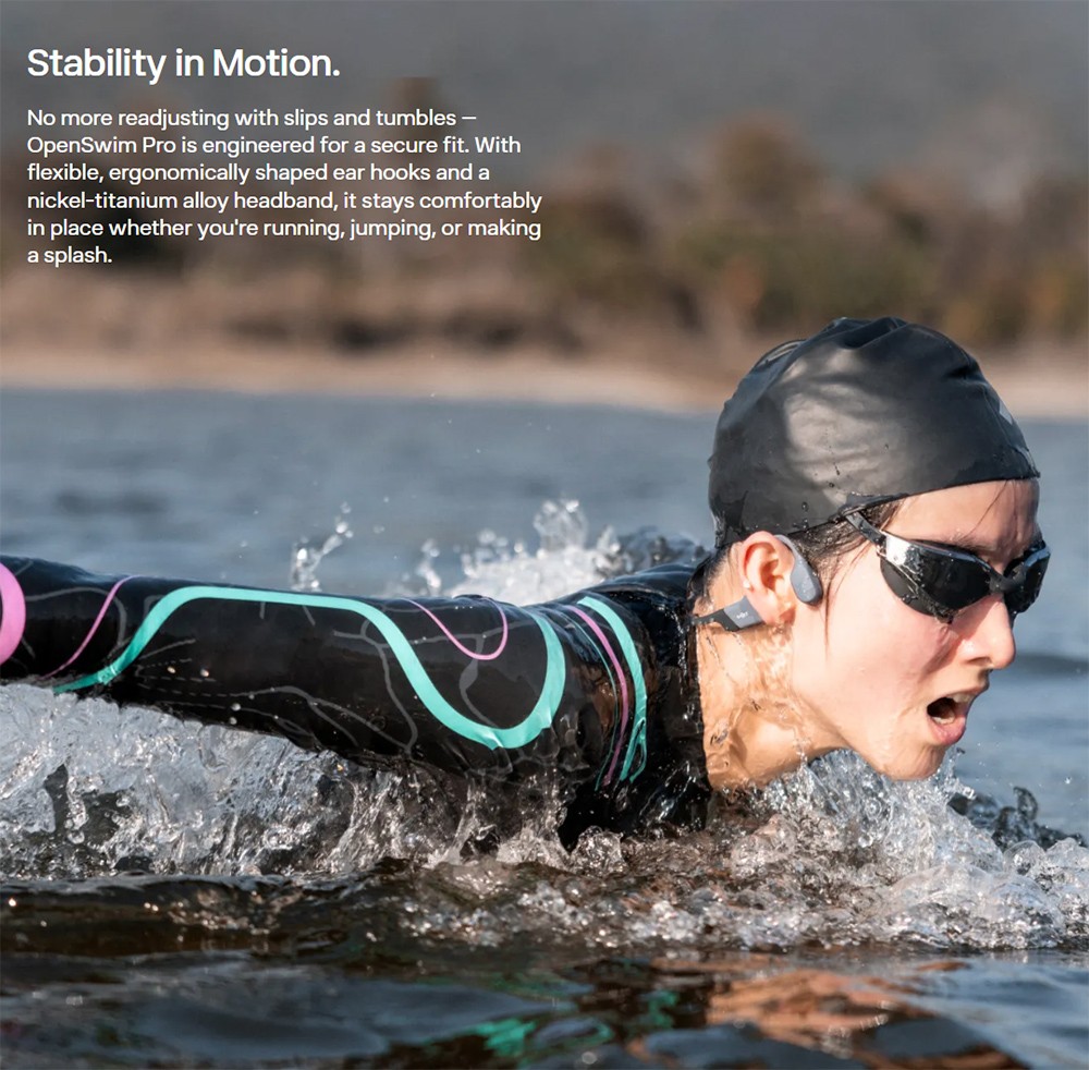 SHOKZ OpenSwim Pro Open-ear Earphones, Bone Conduction Sport Headphones, IP68 Waterproof, Bluetooth + MP3 Dual Modes, Up to 9 Hours Playtime - Orange